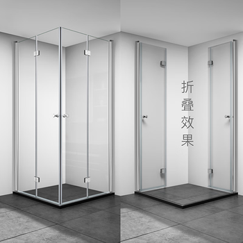 铂顿折叠门淋浴房卫生间隔断门干湿分离小户型浴室洗澡间折叠沐浴屏风