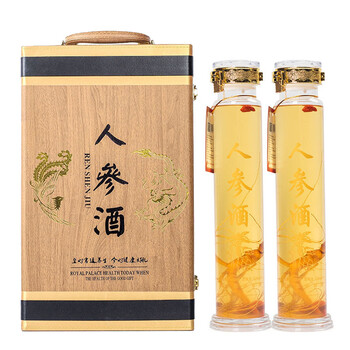 东北人参酒礼盒装人参酒长白山人参枸杞酒人参养生酒52度1000ml 2瓶