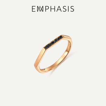 EMPHASIS艾斐诗M「冠」系列玫瑰金18K金黑钻石戒指90603R 11圈