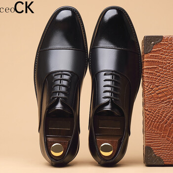ceo ck品牌皮鞋男2022夏季透气商务正装休闲英伦新郎牛皮内增高结婚男