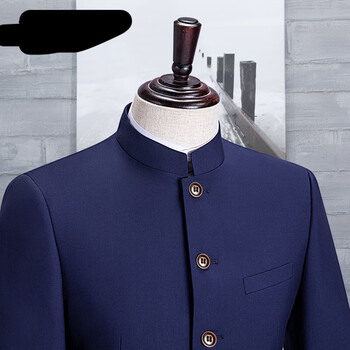 正装中山装年轻款秋季秋款套装男青年修身中华立领西服演出服中式结婚