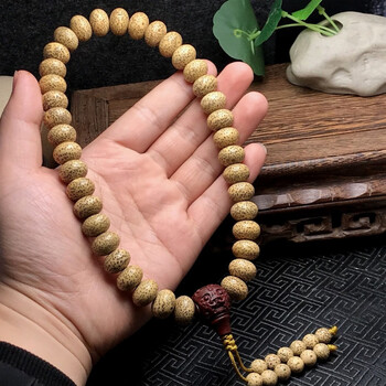 缘诗芸海南星月菩提手捻串珠108手串38颗手持苹果珠金色籽鸡油黄单圈
