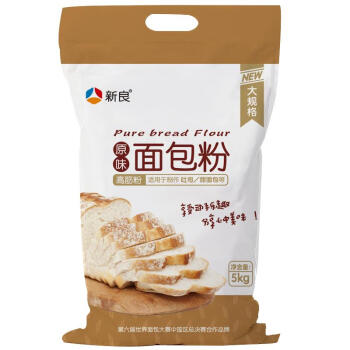 新良原味面包粉 高筋面粉5kg 烘焙原料 手撕面包机用小麦粉