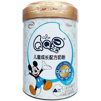 伊利qq星健护聪忆榛高奶粉312岁儿童成长营养配方牛奶粉800g罐装健护