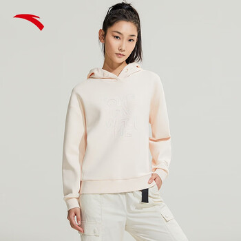 安踏(anta)运动卫衣女士2024春夏季新款连帽卫衣休闲运动上衣