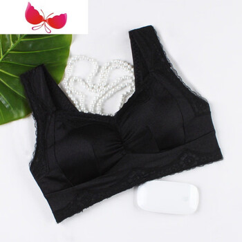 无钢圈背心式文胸大号薄款瑜伽运动型睡眠抹胸式宽带内衣女款 黑色