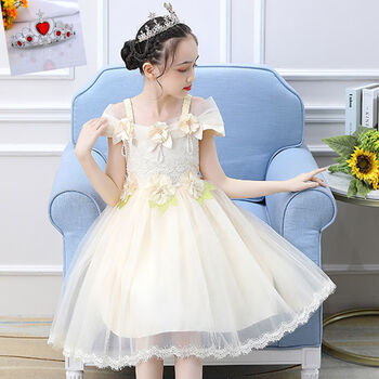 示牧白纱裙小裙子女童小学生连衣裙子9-12岁15岁夏天仙女小公主裙薄款