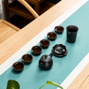 石福记整套茶杯功夫茶具盖碗黑色茶壶办公家用简约 整套茶具（茶壶款）