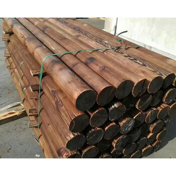圆木柱圆柱防腐木房梁木横梁立柱方柱古建圆木柱樟子松半圆柱装饰圆木