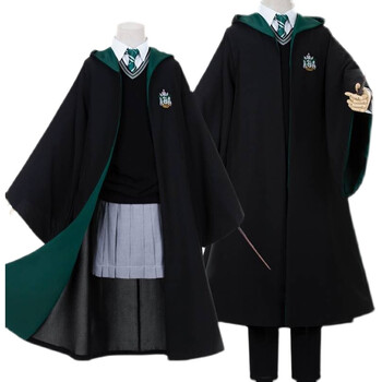 哈利波特衣服 哈利波特服装儿童魔法袍子赫敏同款衣服女童斯莱特林蛇