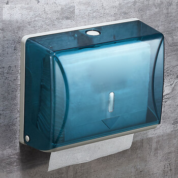 塑料方形擦手纸盒浴室抽纸架透明擦手纸盒洗手间挂壁式带锁纸巾盒