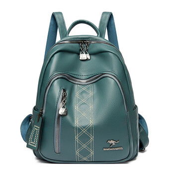 酷奇袋鼠袋鼠真皮双肩包包女2023新款潮韩版百搭软皮女士背包时尚旅行