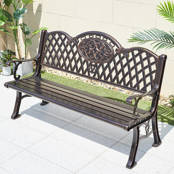 户外长凳户外铸铝公园椅广场休闲长椅铁艺靠背座椅室外庭院长条椅园林