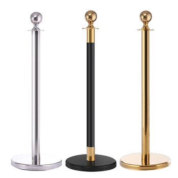 竹特 礼宾柱围栏金色 (含红色绒布绳)一米线护栏杆 银行宾馆酒店机场