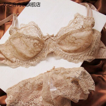 无圈蕾丝文胸文胸网红季欧美性感蕾丝内衣文胸套装款大码透明女士网纱