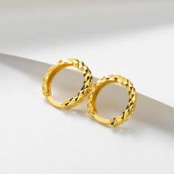 黄金耳扣女999足金小耳圈耳钉满天星耳环纯金时尚5g工艺送老婆 5g工艺