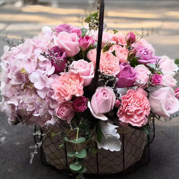 花诱生日韩式鲜花速递同城手提花篮送闺蜜爱人朋友同事北京上海广州深圳成都重庆合肥 指定日期 醉心 韩式提篮混搭花束 图片价格品牌报价 京东