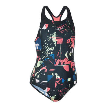 迪卡侬decathlon儿童专业训练泳衣女儿童女孩中学生泳衣女童速干游泳