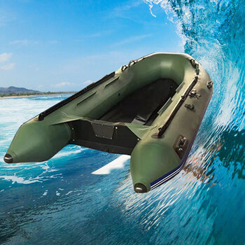 海上漂橡皮艇冲锋舟橡皮艇防汛救援救生艇加厚铝合金底27m绿色