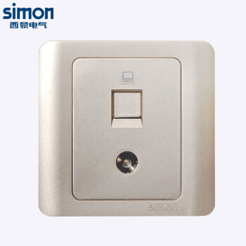 西蒙(SIMON) 开关插座面板 C3系列 电视电脑插座 86型面板 香槟金色 C35302-56
