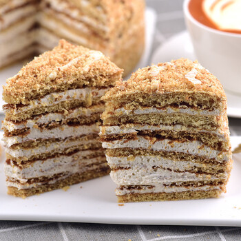 俄罗斯双山牌提拉米苏正宗七层奶油夹心蛋糕纯进口非国产零食糕点