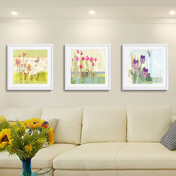 餐厅挂画 沙发背景墙画 卧室床头画壁画 清逸型田园花卉 b1款 单幅(左