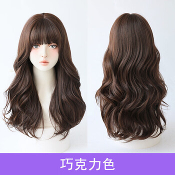 女新款慵懒木马卷自然大波浪wigs云朵烫气质仿真整顶头套巧克力色56cm