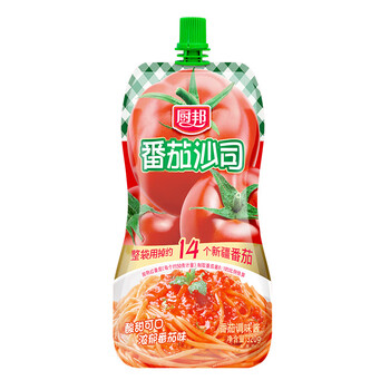 厨邦 番茄沙司 番茄酱 酸甜酱 意面披萨薯片 沙拉酱 锁鲜挤袋装 320g