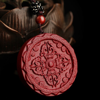 莲花十字金刚杵精雕图挂件本命年易明居男女情人节款二莲花十字金刚杵