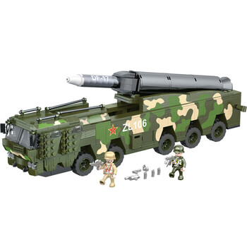 cogo儿童军事导弹车坦克东风积木13395东风-4i洲际战略核导弹车