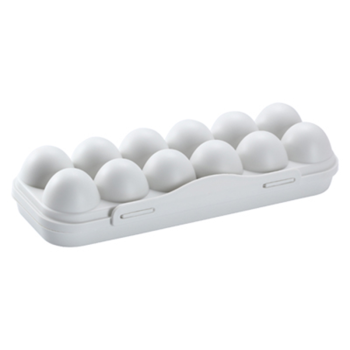 鸡蛋盒 家用冰箱鸡蛋收纳保鲜盒 分格12格装鸡蛋盒食物收纳盒 保鲜盒 防震防破碎鸡蛋保护盒 12格--灰色