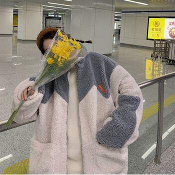 刘耀文同款棉服刘耀文同款棉服时代少年团羊羔毛外套韩版宽松冬季ins