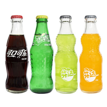 可口可乐汽水200ml*4瓶夏日碳酸饮料玻璃瓶小瓶装雪碧芬达橙 4味混装
