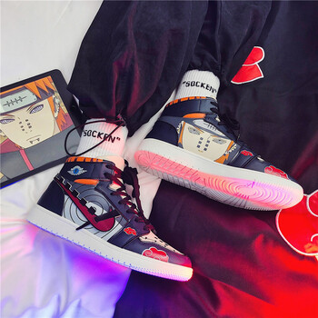 火影忍者联名aj1鸣人佩恩空军一号2022新款夏季aj童鞋潮流高帮板鞋男