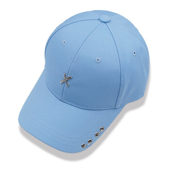 侧边双扣环 x标志 糖果配色 台湾防晒弯檐帽棒球帽子 浅蓝色 55-61cm