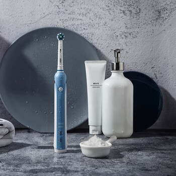 欧乐b电动牙刷 3d声波震动成人p2000蓝(含刷头*2)_电果自营京东旗舰店