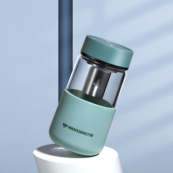 万象单层玻璃杯女士清新可爱花茶杯小巧便携女时尚网红高颜值水杯隔热