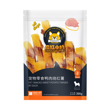 疯狂的小狗 宠物零食鸭胸肉干洁齿训犬泰迪金毛磨牙棒鸭肉绕红薯300g