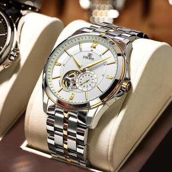 依波表(ebohr)手表男士镂空全自动机械表防水夜光钨钢带款时尚运动