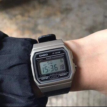 卡西欧(casio)手表小方块5600冰韧系列金属太阳能男女表时尚运动防水