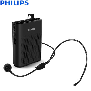 飞利浦 PHILIPS 便携式扩音器 小蜜蜂插卡音箱 扩音喇叭 大功率教学专用教师导游话筒 播放器  SBM200黑色