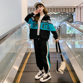 华依素女童套装春季休闲运动服时尚新款甜美女孩612岁中大童女孩春装