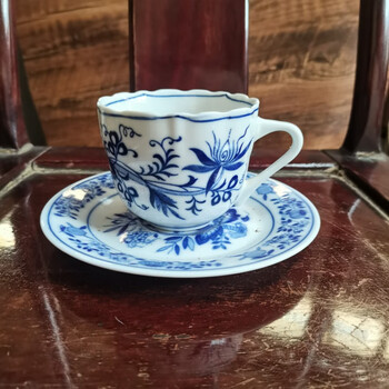 嘉迅鸽咖啡杯醴陵釉下彩群力老瓷器90年代出口咖啡杯出口咖啡杯