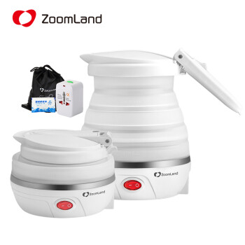 卓朗（Zoomland）电水壶 旅行电热水壶 折叠水壶 便携式烧水壶 食品级硅胶迷你小容量开水壶0.6L F-021AD