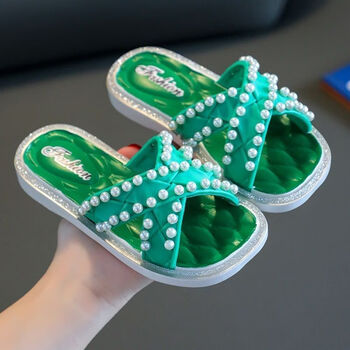 洋妙珂儿童拖鞋女童夏季时尚外穿公主风软底防滑小女孩中小童沙滩凉