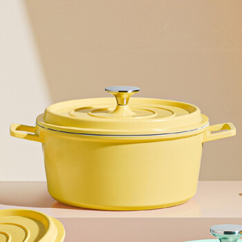 mocarose焱造珐琅铸铁锅同款黄色家用24通用珐琅锅熬汤锅炖锅海鲜汤锅