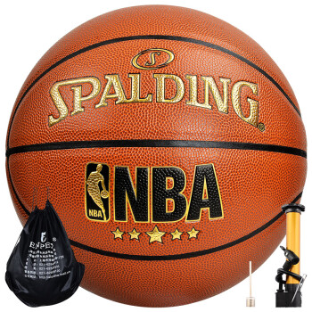 斯伯丁 spalding nba比賽pu籃球室內外耐打五星上將7號藍球lanqiu 76