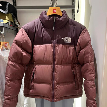 北面羽绒服男冬季美版1996保暖加厚轻薄白鸭绒情侣经典外套 酒红色 xl
