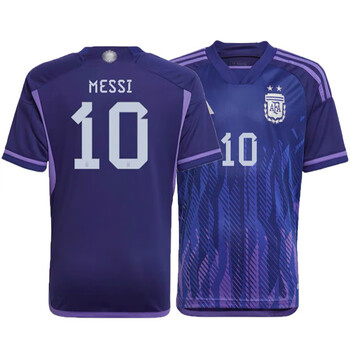 2022卡塔尔世界杯阿根廷球衣客场10号梅西足球服球迷版球员版短袖