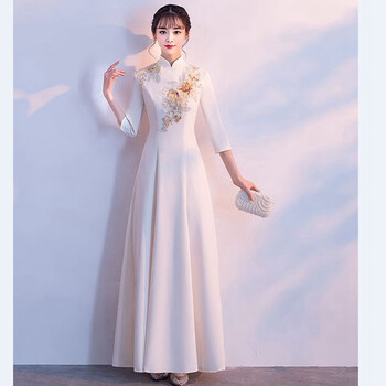 彤棠学生礼仪演出服迎宾小姐礼仪颁奖穿的旗袍合唱表演服装中国风高端